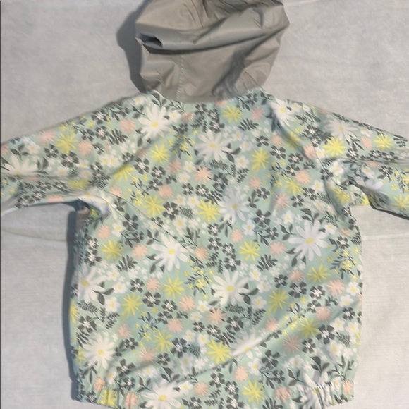The North Face zip line rain Floral Jacket - Gray and Green - Picture 4 of 6
